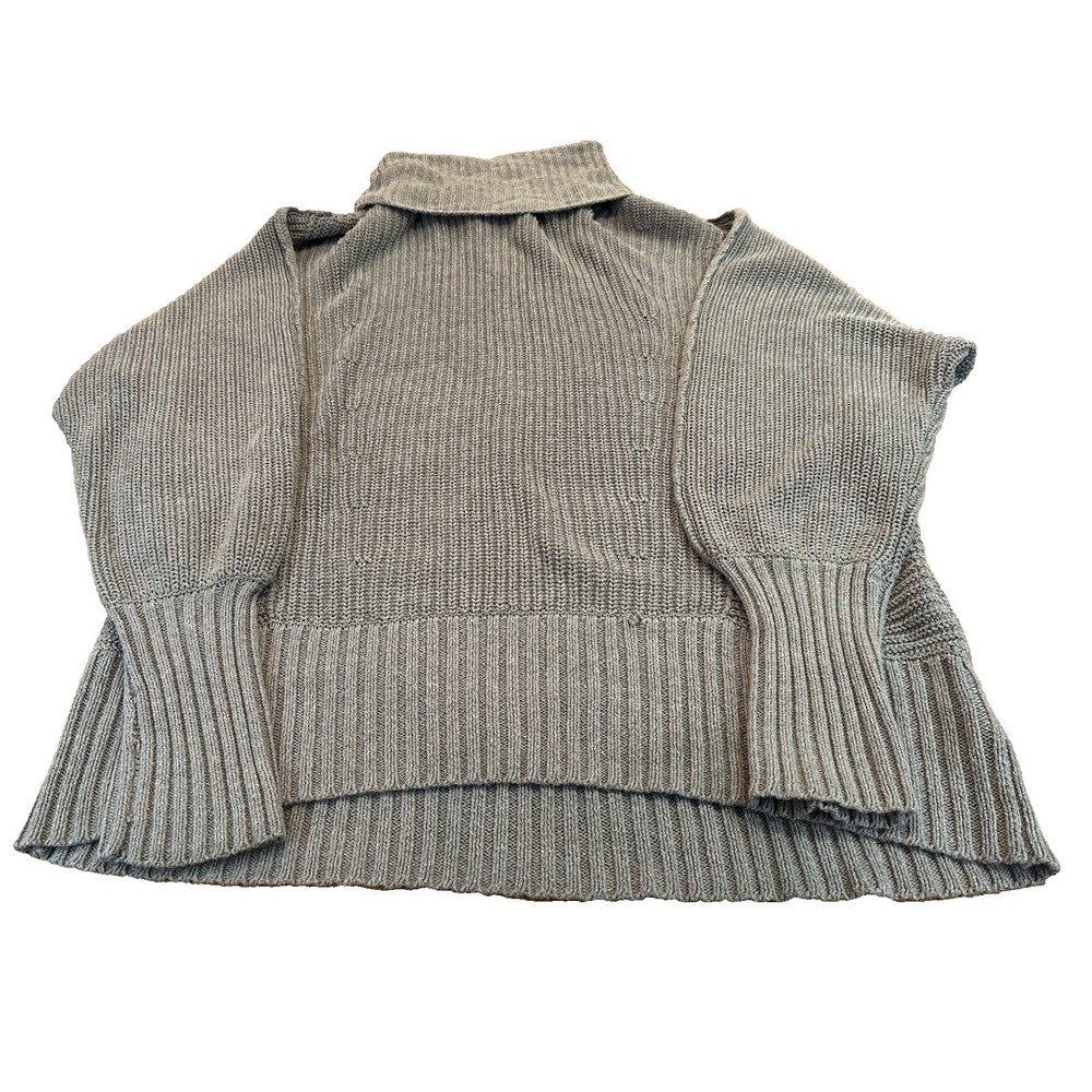 Free People Oversized Sweater Leo Tunic Gray Boho Turtleneck Pullover Size M